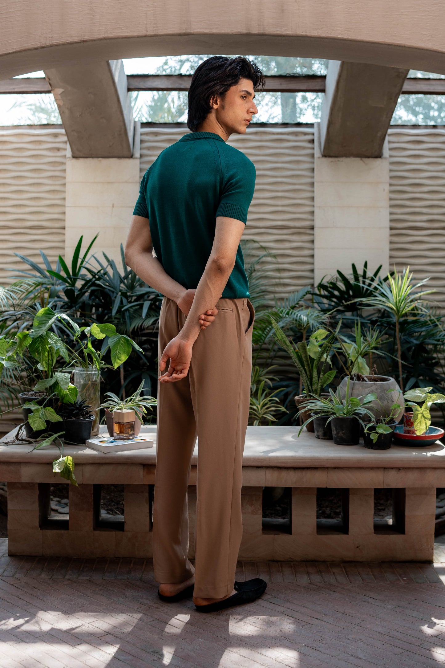 Fine-Knit Polo Shirt in Brunswick Green