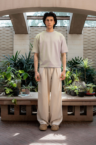 Boxy Cut T-shirt in Stone