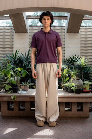 Comfort Polo in Plum Jersey