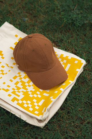 Waffle Textured Baseball Cap in Cinnamon