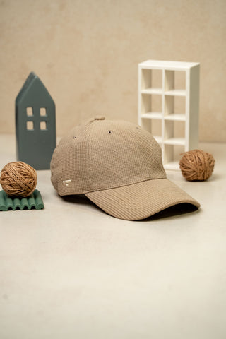 Waffle Textured Baseball Cap in Skin