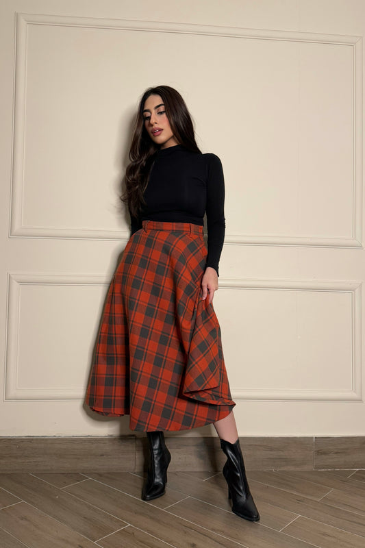 Flannel Skirt in Red