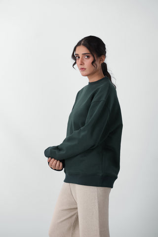 Relaxed Fit Airsoft Sweatshirt in Dark Green