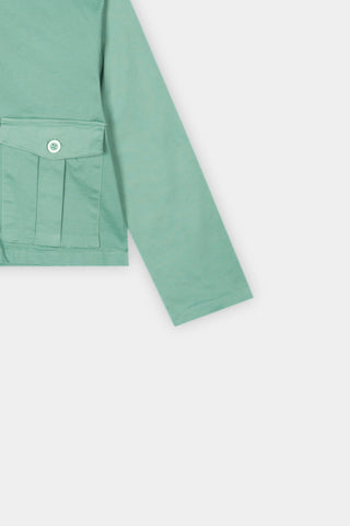 Round Neck Jacket in Pastel Green