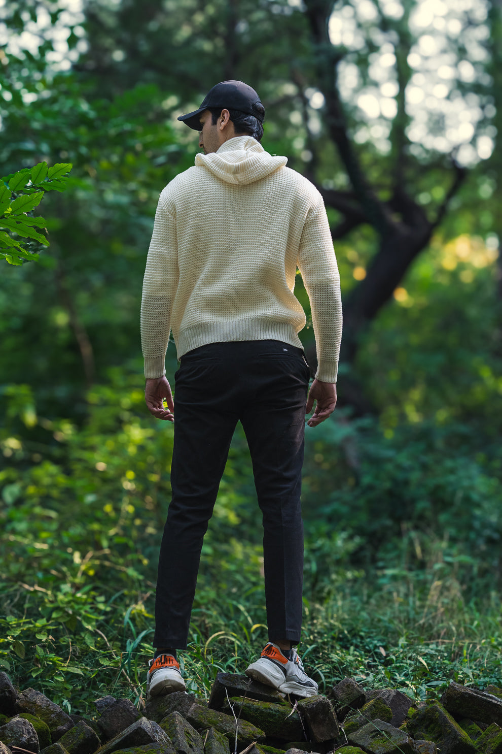 Knitted Hoodie in Cream