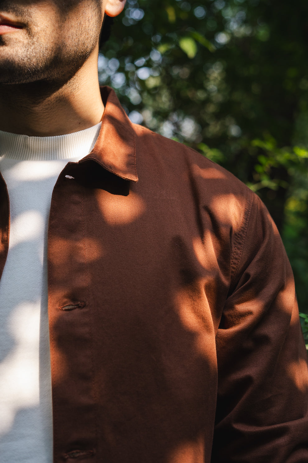 Twill Overshirt in Chocolate Brown