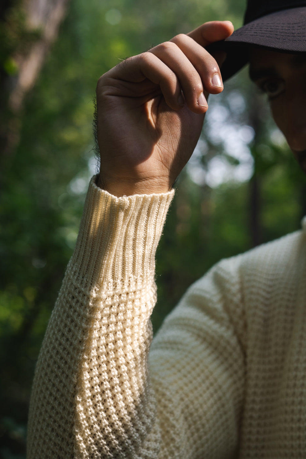 Knitted Hoodie in Cream