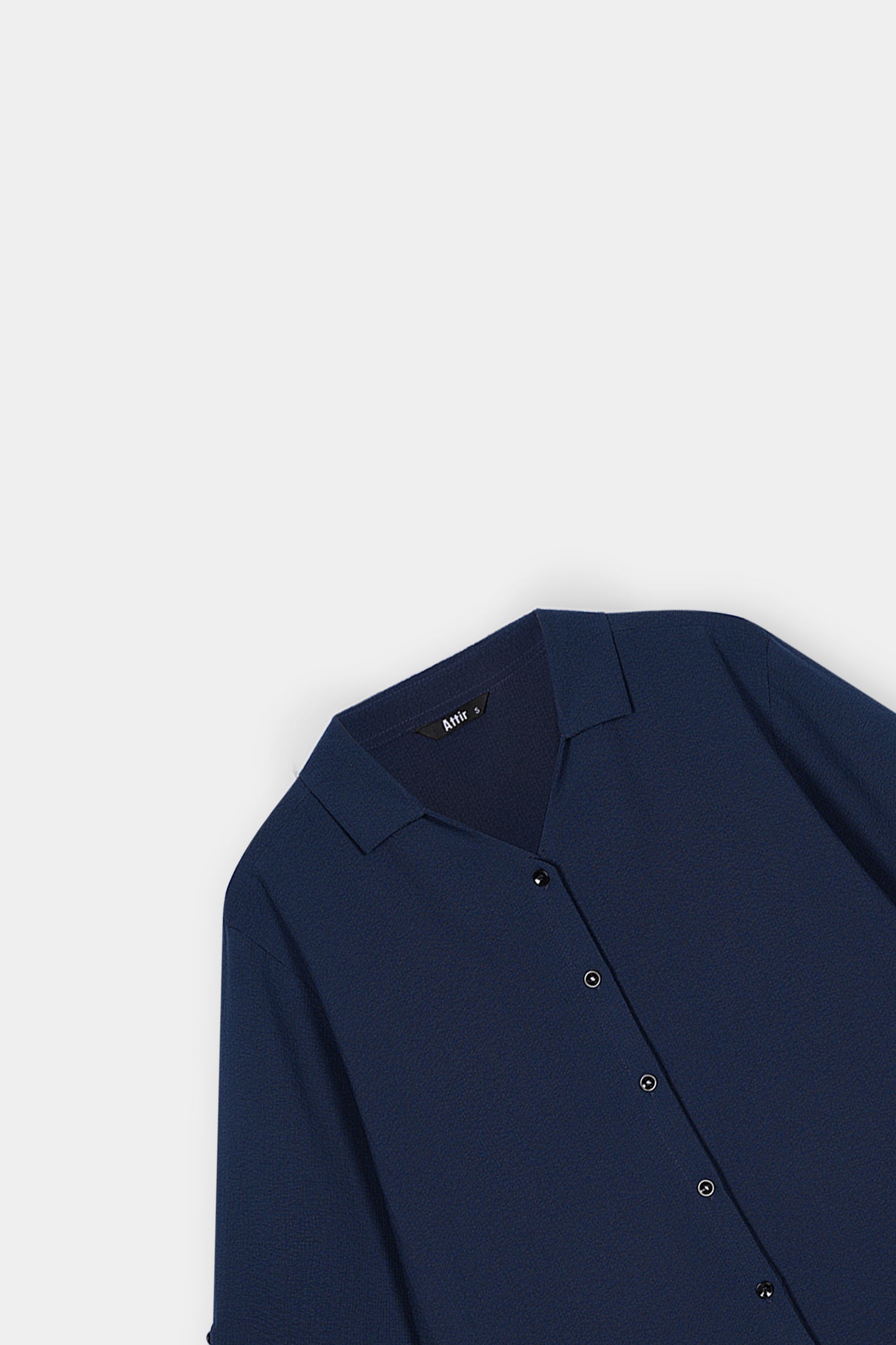 Textured V-collar Shirt in Blue