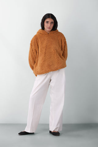 Teddy Fur Oversized Hood in Brown