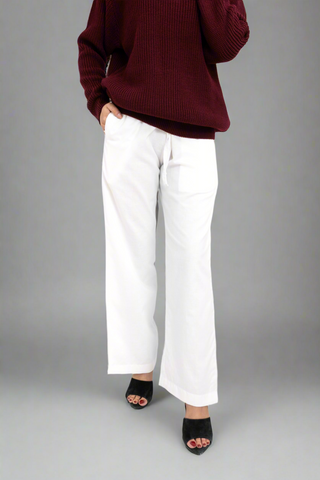 Wide-leg Trousers in White