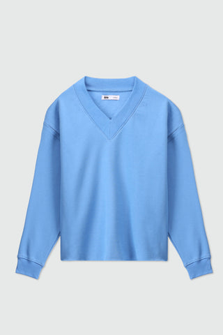V-neck Sweatshirt in Sky Blue