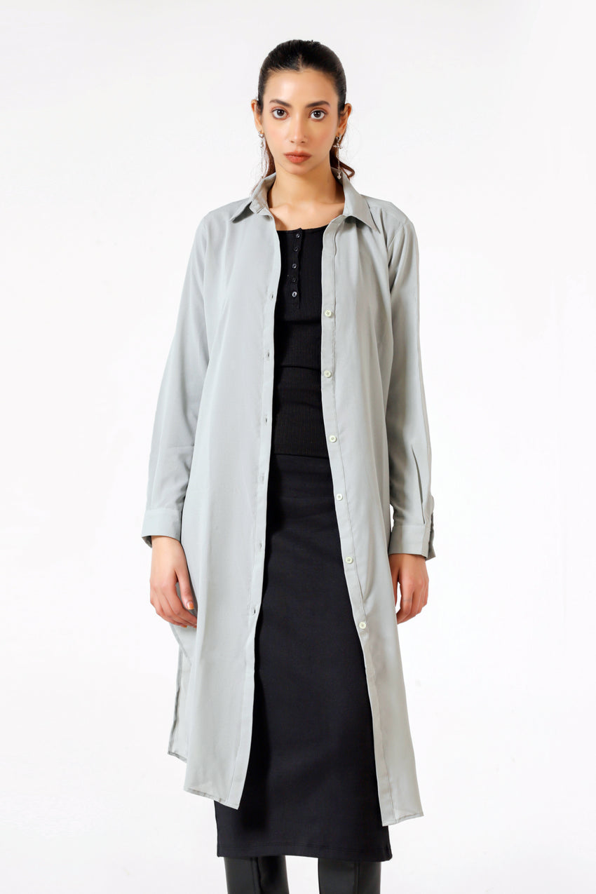 Long Beach Shirt in Crepe Silk TUNIC ATTIR-WOMEN