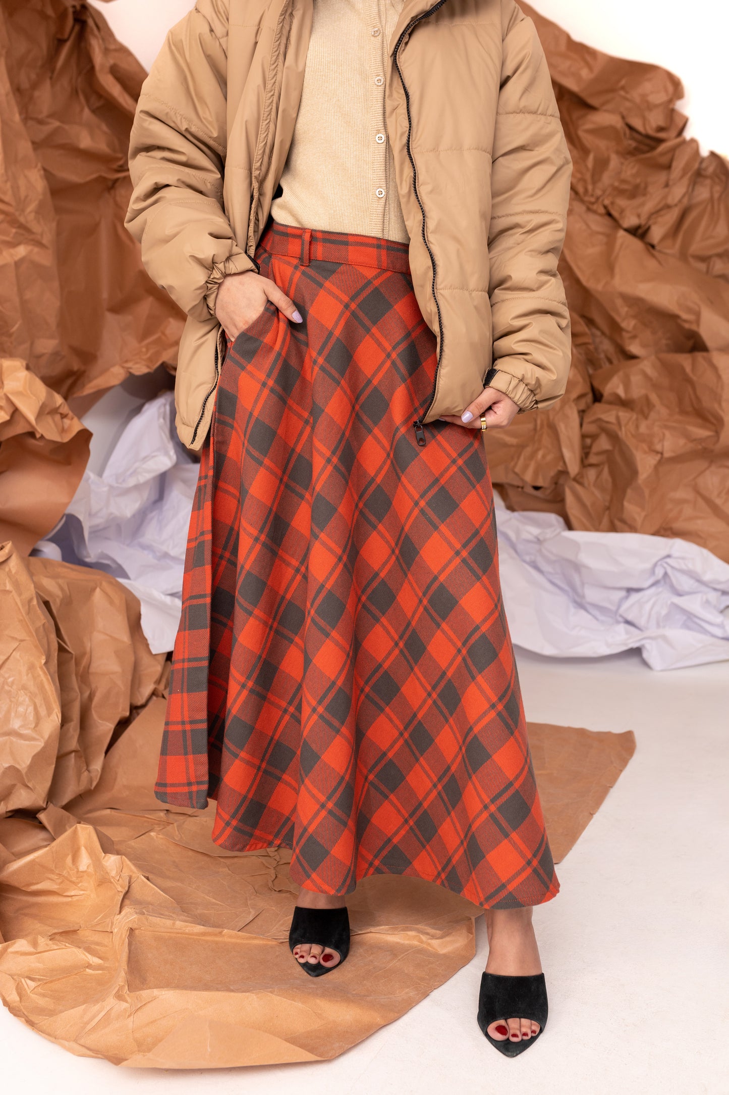 Flannel Skirt in Red