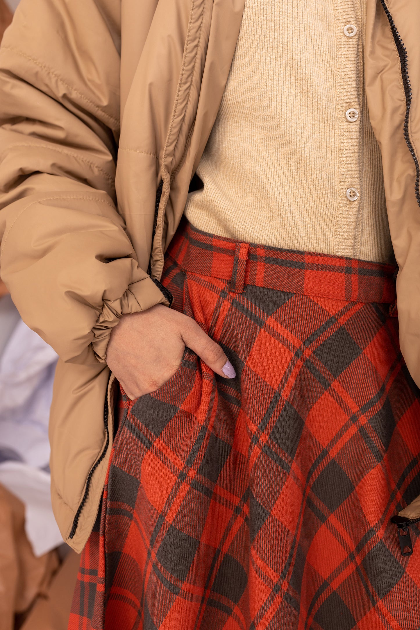 Flannel Skirt in Red