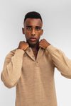 100% Merino Wool Polo in Camel SWEATER ATTIR-MEN