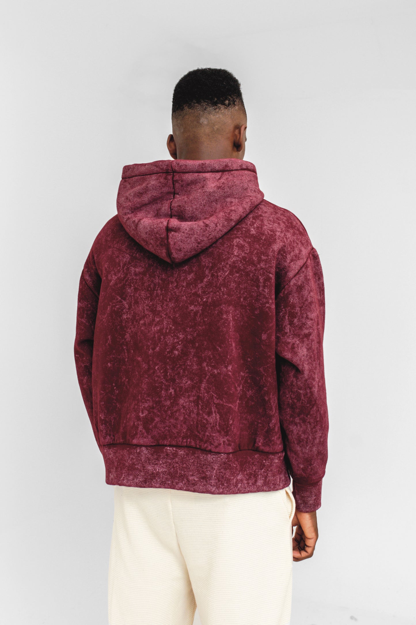 Washed Oversized Hoodie in Maroon