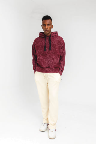 Washed Oversized Hoodie in Maroon