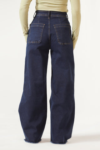 Culottes Jean in Mid Wash