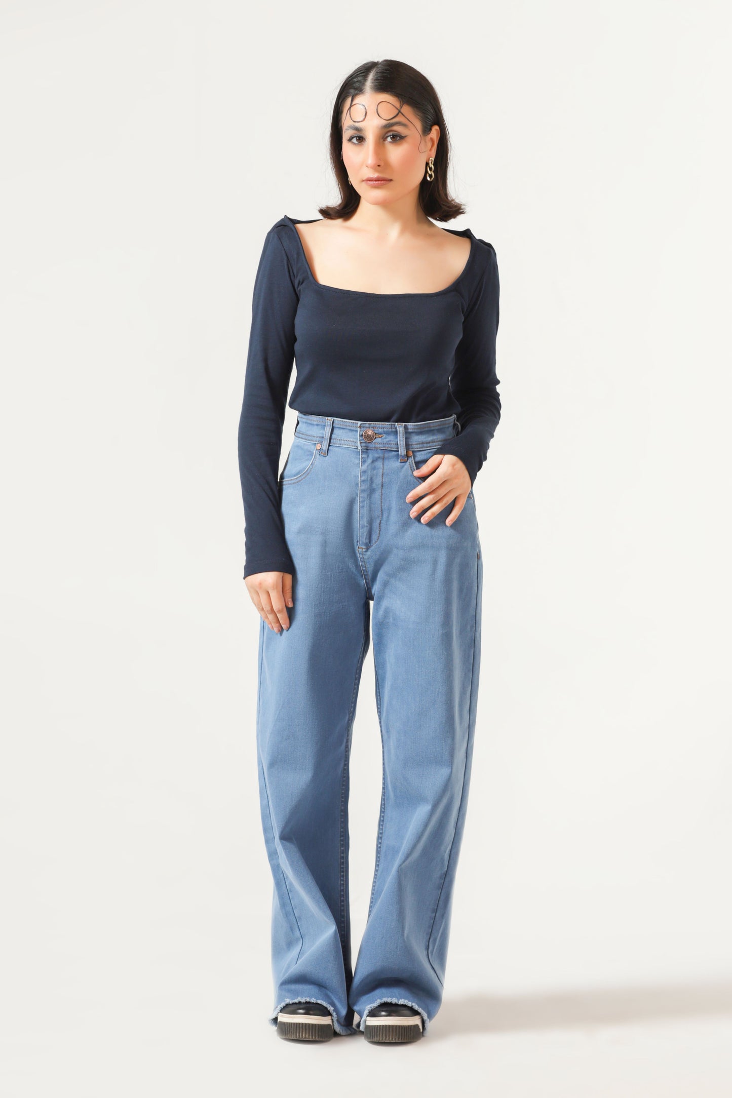 Culottes Jean in Ice Blue