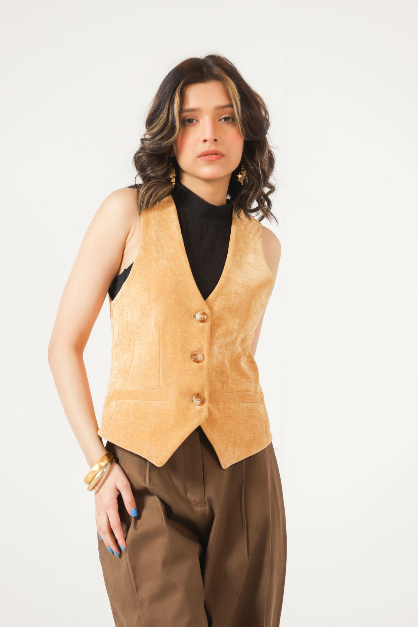 Corduroy Waistcoat in Mustard