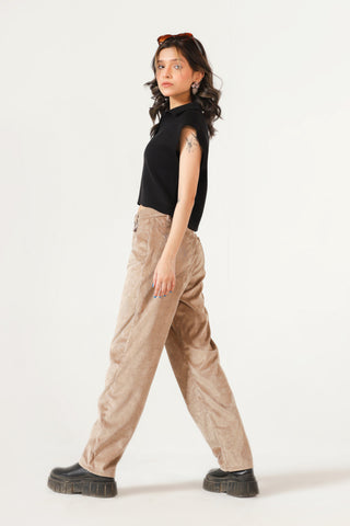 Knitted Cropped Polo in Black