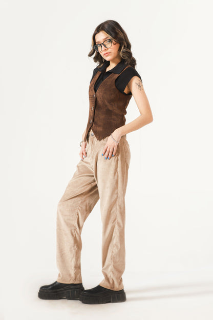 Corduroy Waistcoat in Chocolate Brown – Attir