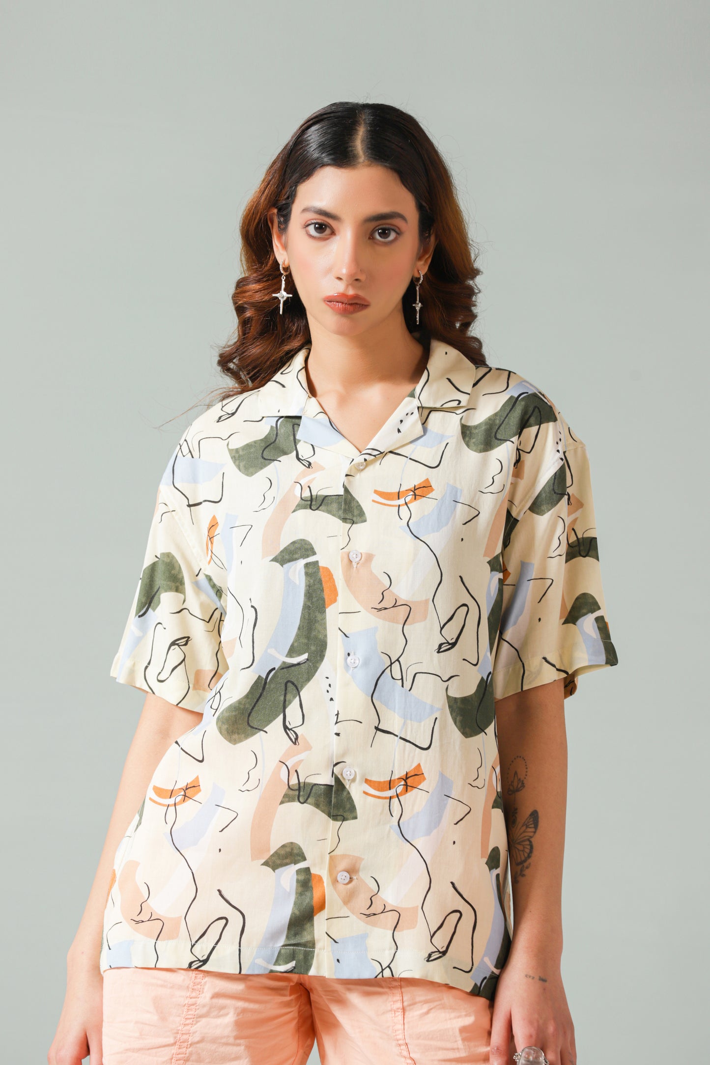 Oversized Abstract Print Shirt