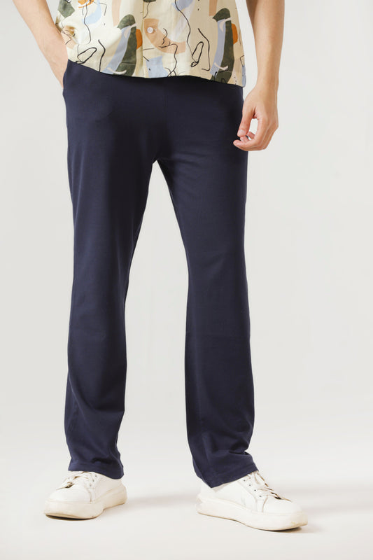 Straight-Fit Pants in Navy