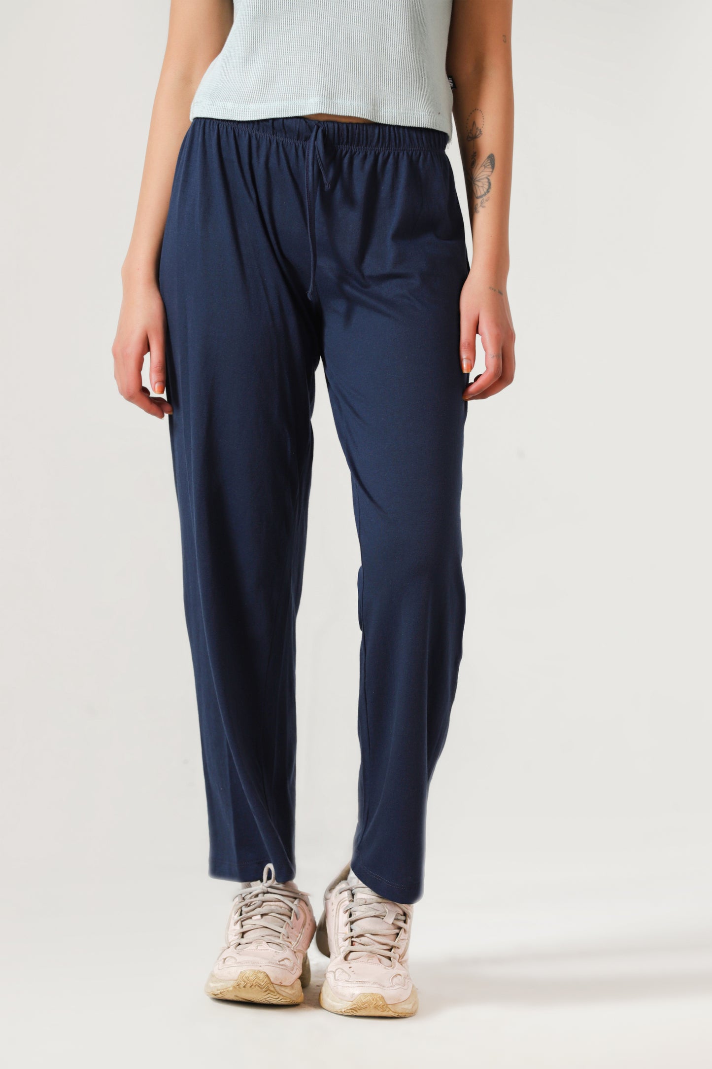 Straight-Fit Pyjama Trouser in Navy Blue