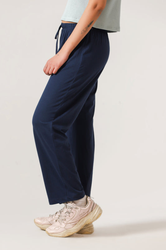 Straight-Fit Pyjama Trouser in Navy Blue