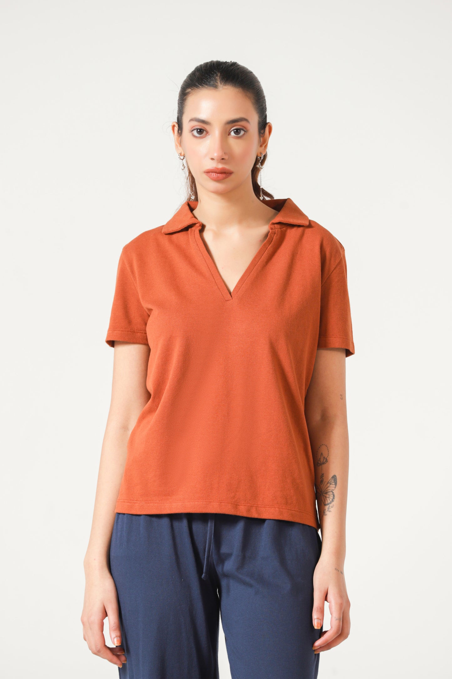 Polo T-shirt in Citrus Orange