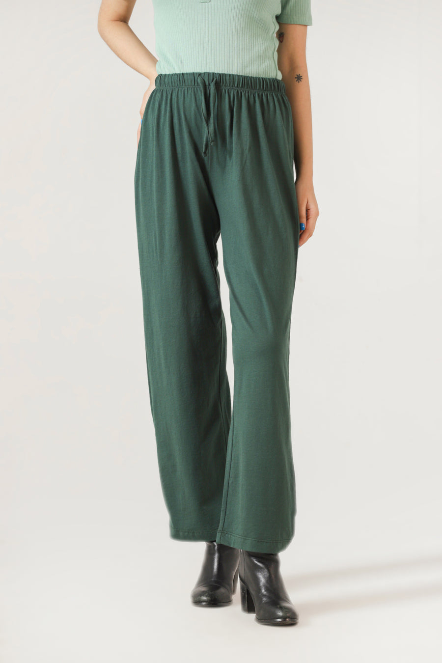 Straight-Fit Pyjama Trouser in Forest Green