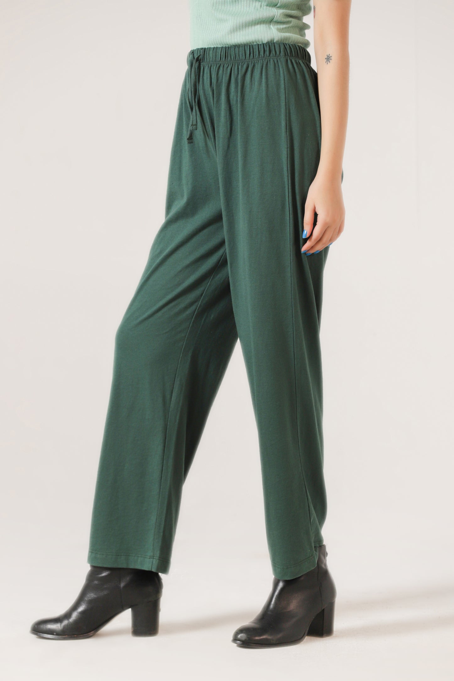 Straight-Fit Pyjama Trouser in Forest Green