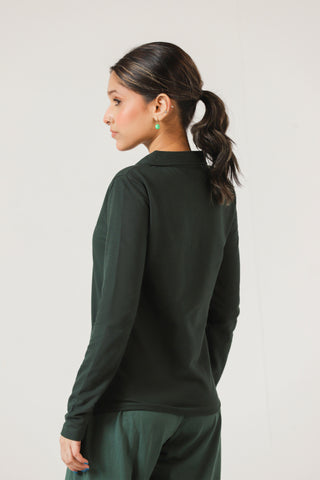 Revere Polo Top in Bottle Green