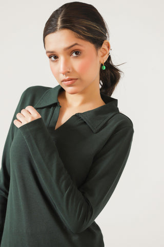 Revere Polo Top in Bottle Green