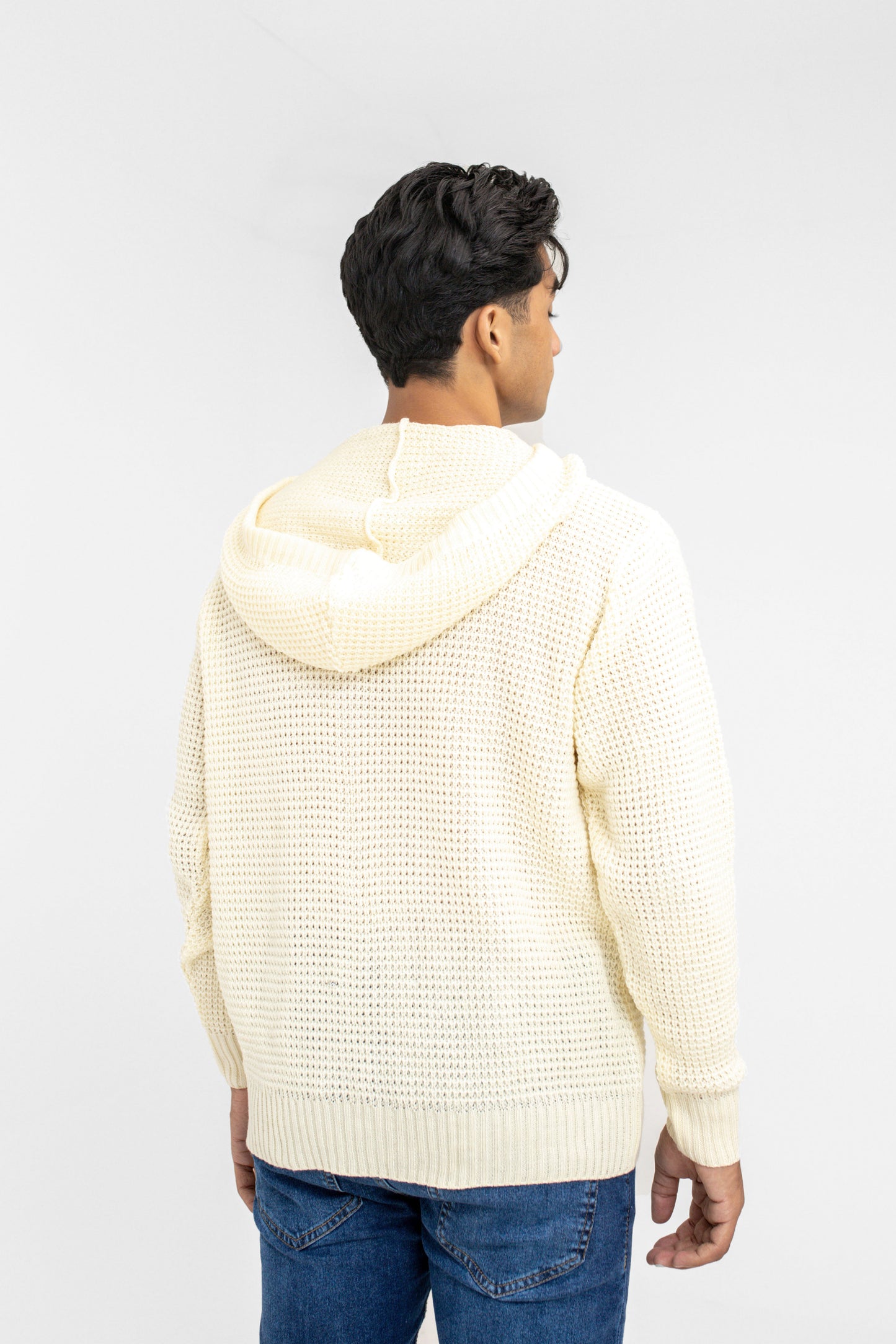 Knitted Hoodie in Cream