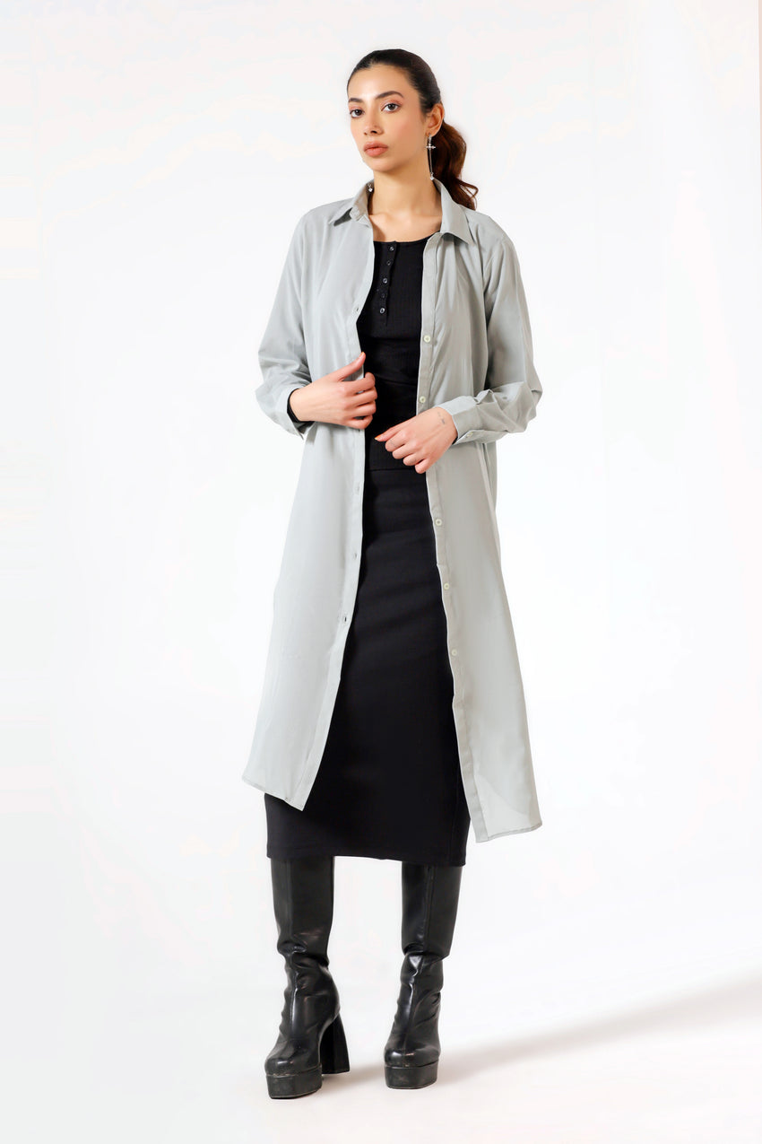 Long Beach Shirt in Crepe Silk TUNIC ATTIR-WOMEN