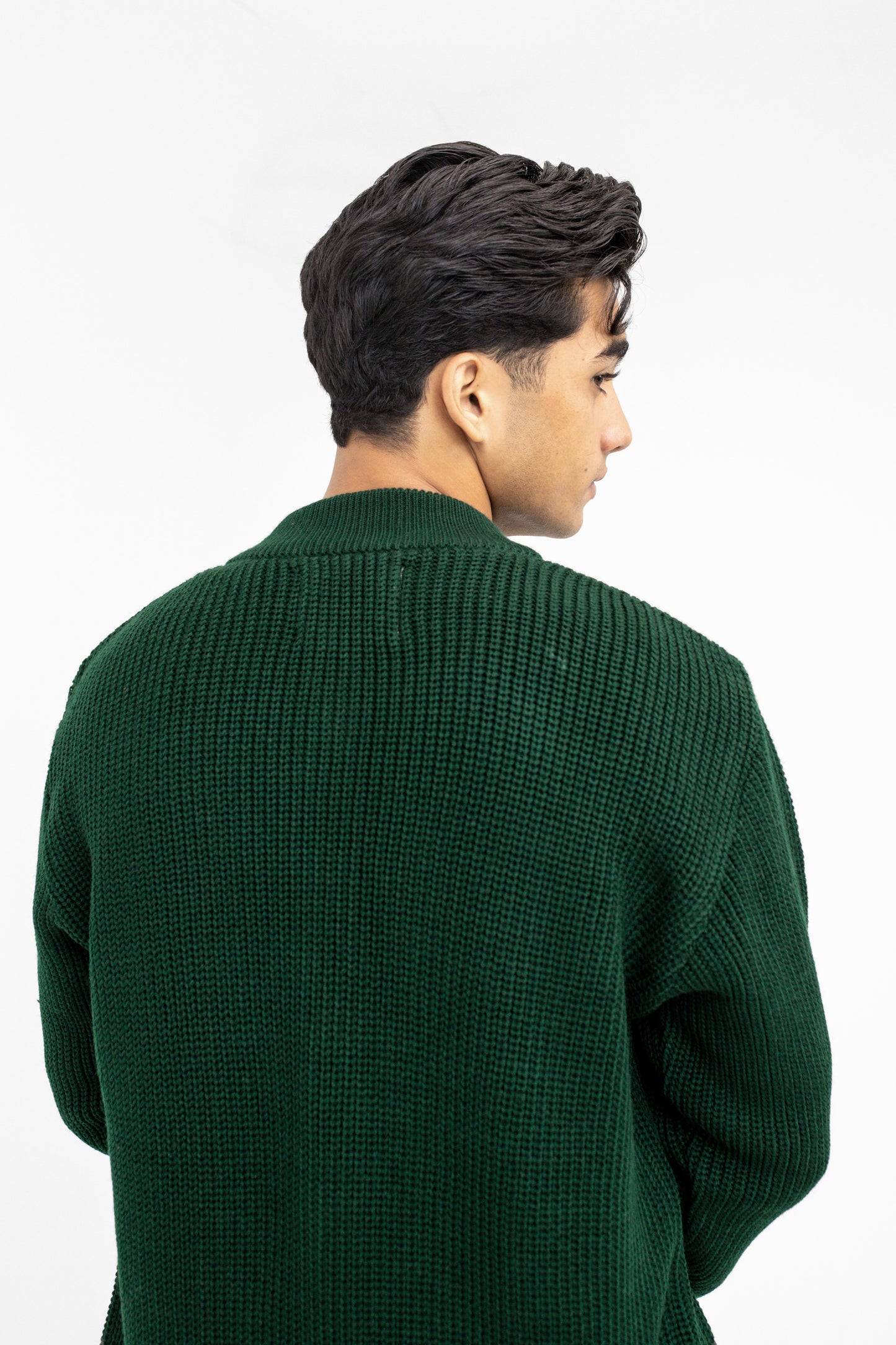 Zip Through Jumper in Green