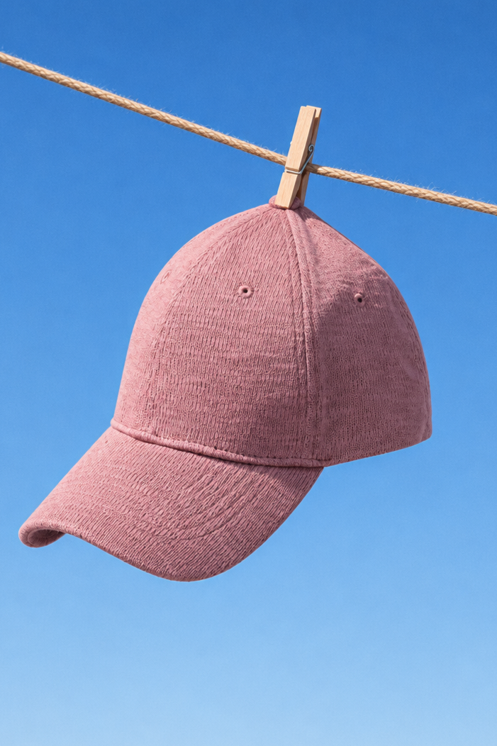 Waffle Textured Baseball Cap in Pink CAP ATTIR-UNISEX