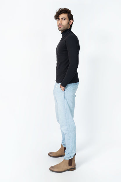 Mock Neck in Deep Black
