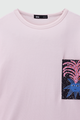 Oversized T-shirt with Pocket - Starburst