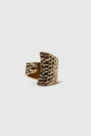 Textured Grid Ring RING ATTIR-WOMEN