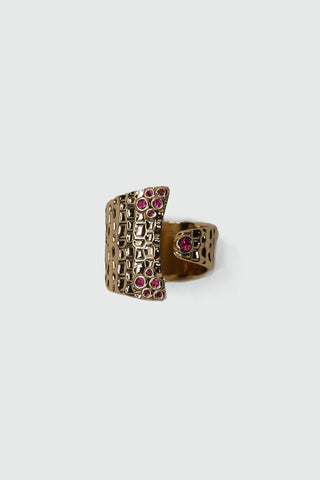 Textured Grid Ring RING ATTIR-WOMEN