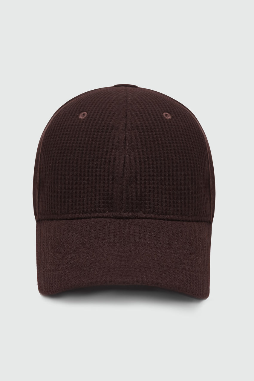 Waffle Textured Baseball Cap in Mocha CAP ATTIR-UNISEX