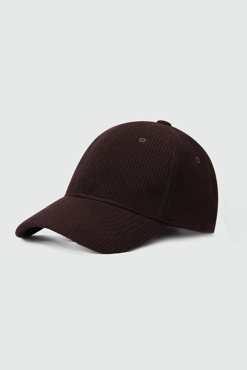 Waffle Textured Baseball Cap in Mocha CAP ATTIR-UNISEX