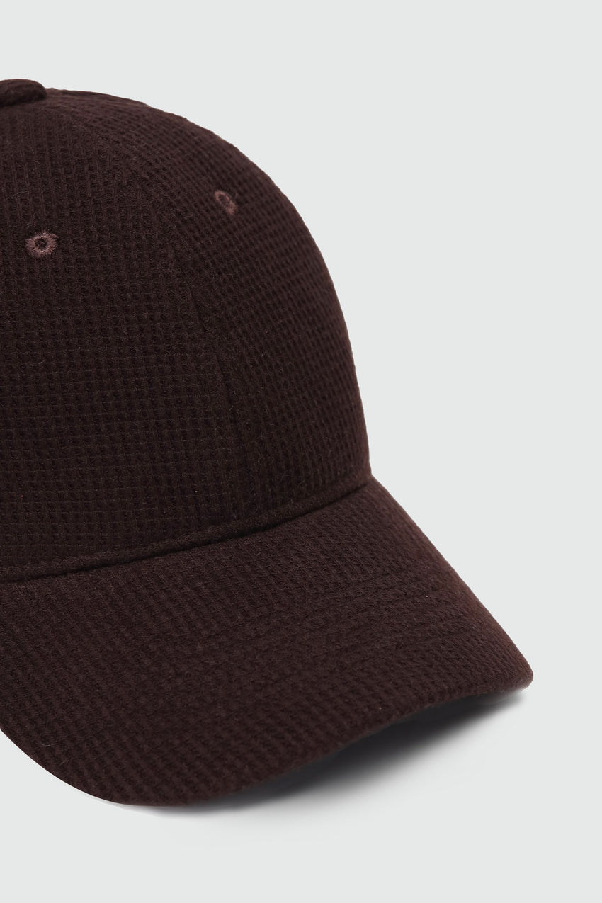 Waffle Textured Baseball Cap in Mocha CAP ATTIR-UNISEX
