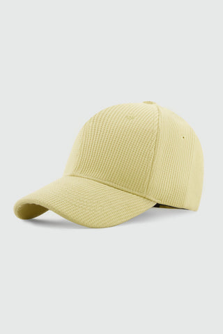 Waffle Textured Baseball Cap in Butter Yellow