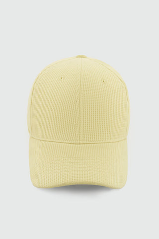 Waffle Textured Baseball Cap in Butter Yellow