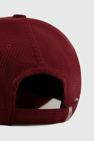 Waffle Textured Baseball Cap in Blood Red