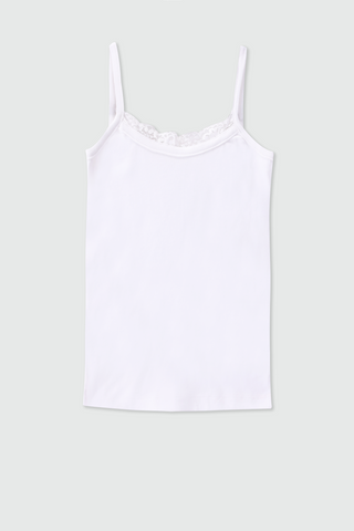 Lace Layer Camisole Top in White
